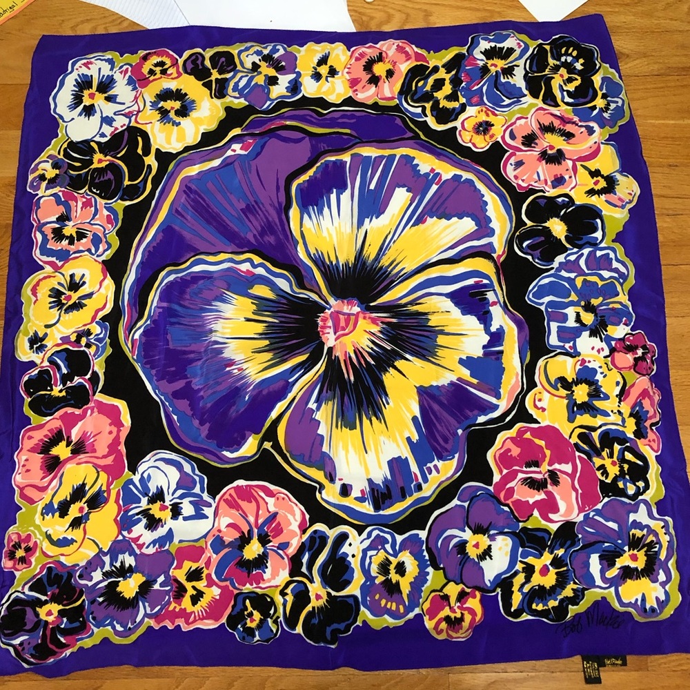 Bob Mackie: wearable art 100% silk scarf
